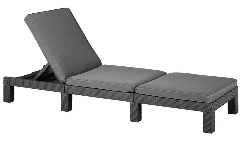 Keter Daytona Rattan Effect Sun Lounger - Graphite476/7947