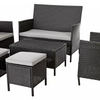 Argos Home 6 Seater Rattan Effect Sofa Set - Dark Grey743/7377