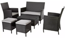 Argos Home 6 Seater Rattan Effect Sofa Set - Dark Grey743/7377