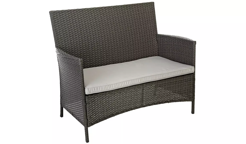 Argos Home 6 Seater Rattan Effect Sofa Set - Dark Grey743/7377