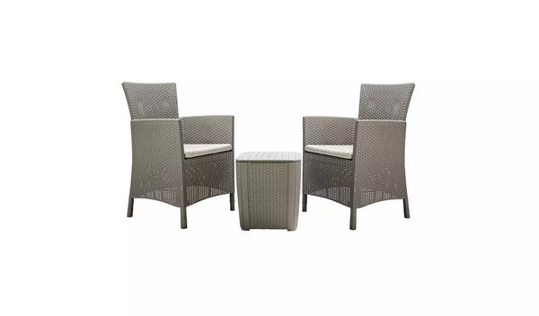 Keter Iowa 2 Seater Rattan Effect Bistro Set - Cappuccino616/4081