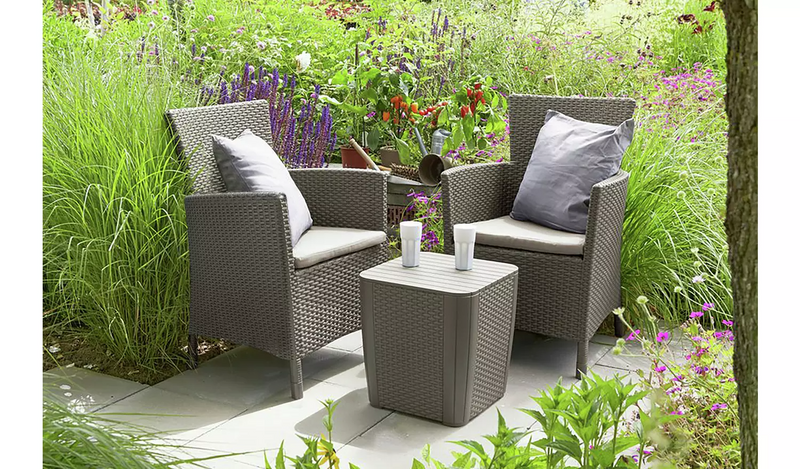 Keter Iowa 2 Seater Rattan Effect Bistro Set - Cappuccino616/4081