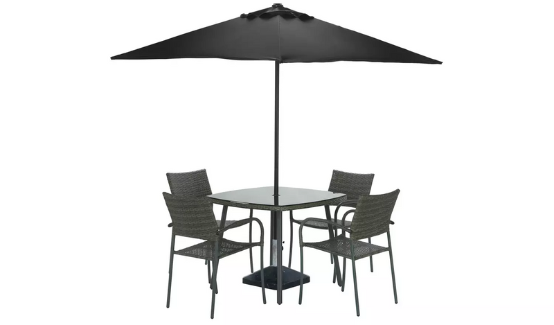 Argos Home Cusco Rattan Effect 4 Seater Patio Set - Grey850/7529