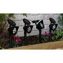 Garden by Sainsbury's Set of 4 Black Solar Spotlights907/7539