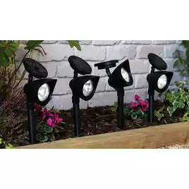 Garden by Sainsbury's Set of 4 Black Solar Spotlights907/7539