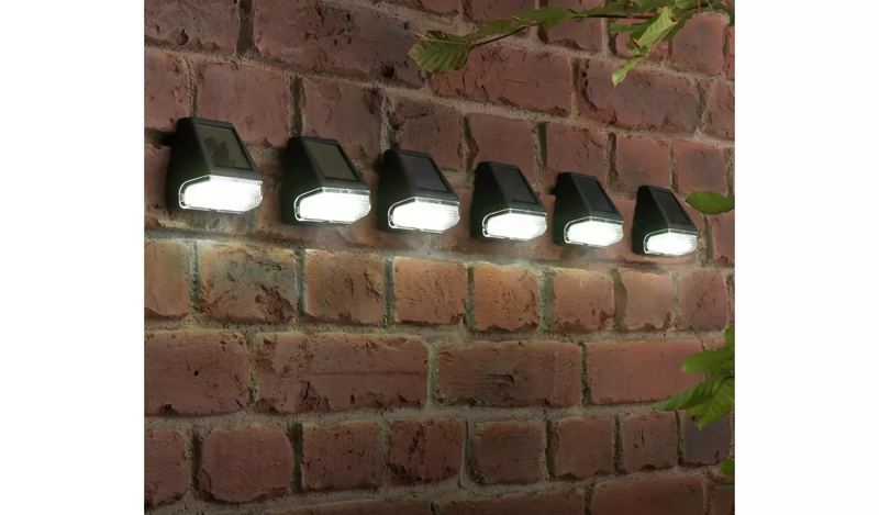 Garden by Sainsbury's Set of 6 Black Solar Fence Lights872/5765