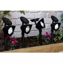 Garden by Sainsbury's Set of 4 Black Solar Spotlights907/7539