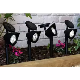 Garden by Sainsbury s Set of 4 Black Solar Spotlights907 7539