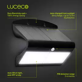 Luceco 800 Lumens Solar Floodlight - 6.8W844/6109 Rating 4.838709677419355 out of 5