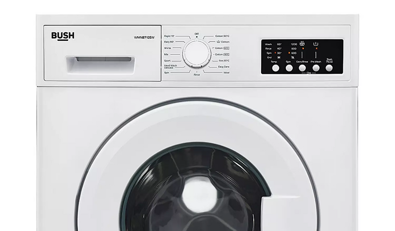 Bush WMSAE712EW 7KG 1200 Spin Washing Machine - White933/9631