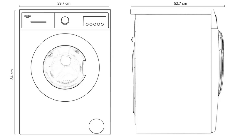 Bush WMSAE712EW 7KG 1200 Spin Washing Machine - White933/9631