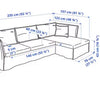 BACKSÄLEN 3-seat sofa with chaise longue