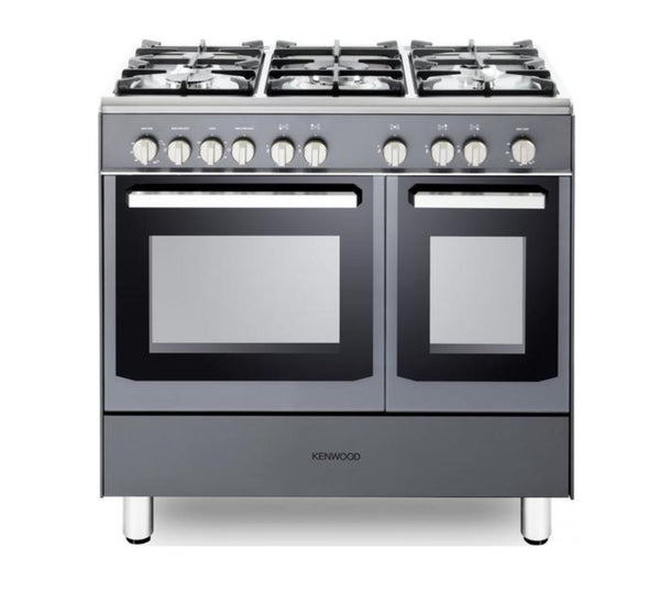 KENWOOD CK407GSL 90 cm Gas Range Cooker - Slate Grey & Chrome