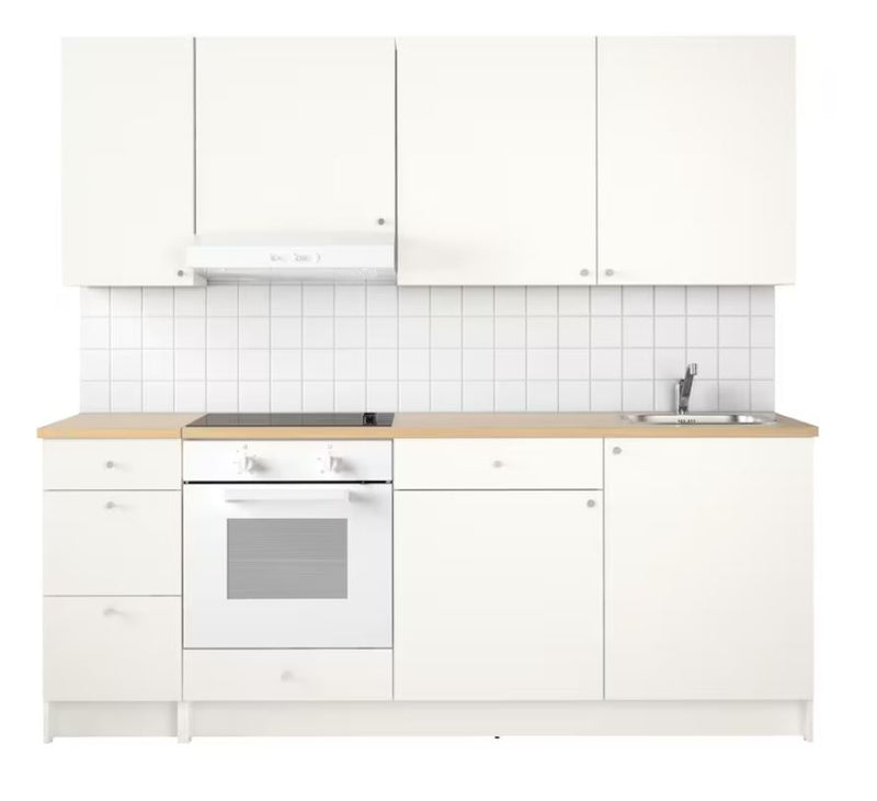 KNOXHULT Kitchen, white, 220x61x220 cm