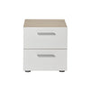 2 x Lamego White oak effect 2 Drawer Bedside table (H)423mm (W)400mm (D)402.5mm