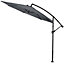 Livingandhome 3M Large Garden Hanging Parasol Cantilever Sun Shade Patio Banana Umbrella No Base, Dark Grey