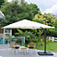 Livingandhome 3M Large Garden Rome Tilting Aluminium Cantilever Parasol With Petal Base, Beige