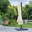 Livingandhome 3M Large Garden Rome Tilting Aluminium Cantilever Parasol With Petal Base, Beige