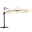 Livingandhome 3M Large Garden Rome Tilting Aluminium Cantilever Parasol With Petal Base, Beige