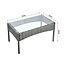 Livingandhome 4 Pcs Grey Modern Outdoor Patio Rattan Furniture Set Bistro Chairs and Side Table Set