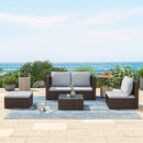 Livingandhome 5 Piece Brown Rattan Garden Furniture Set Patio Conversation Set