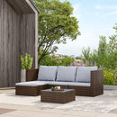 Livingandhome 5 Piece Brown Rattan Garden Furniture Set Patio Conversation Set