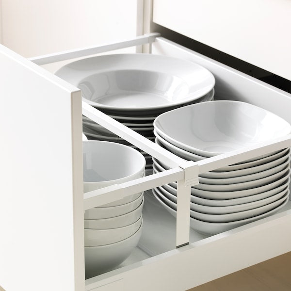 Kitchen, white Maximera/Bodbyn grey, 240x60x228 cm + Bush Appliances + Installation