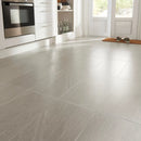 Natural White Satin Stone effect Porcelain Wall & floor Tile, Pack of 6, (L)600mm (W)300mm