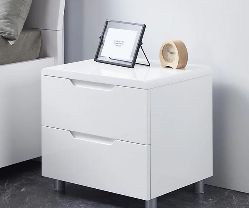 Home Source Highbridge Bedside Table White High Gloss