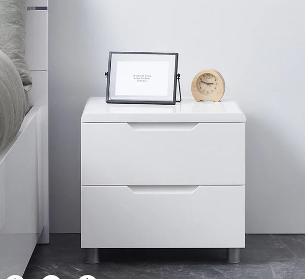 Home Source Highbridge Bedside Table White High Gloss