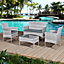 Oseasons Acorn Rattan 4 Seat Bistro Lounge Set in Dove Grey