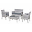 Oseasons Acorn Rattan 4 Seat Bistro Lounge Set in Dove Grey