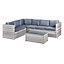 Oseasons Acorn Rattan 6 Seat Corner Sofa Set in Dove Grey