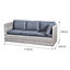 Oseasons Acorn Rattan 6 Seat Corner Sofa Set in Dove Grey