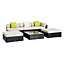 Outsunny 6 Pieces Rattan Furniture Set Conservatory Sofa Deluxe Wicker Garden Brown
