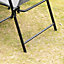 Outsunny 7 Pcs Garden Furniture Set with Dining Table 6 Folding Chairs Black