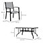 Outsunny 7 Piece Garden Furniture Set with Dining Table Chairs 6 Seater Grey