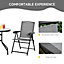 Outsunny Patio Bistro Set Folding Chairs Garden Coffee Table for Balcony Grey