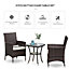 Outsunny Rattan Bistro Set Garden Chair Table Patio Outdoor Cushion Conservatory