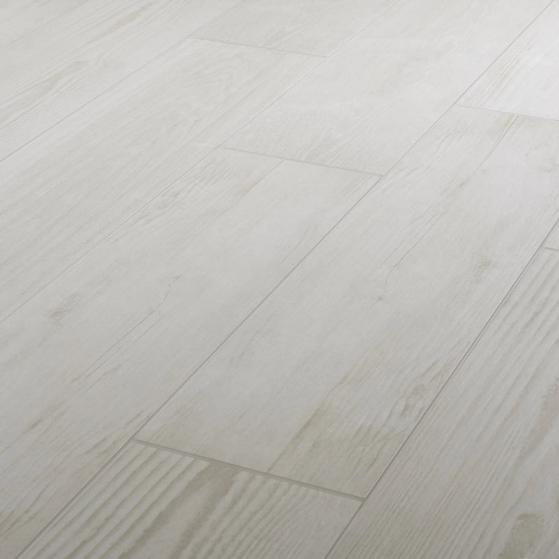 Pine wood White Matt Wood effect Porcelain Wall & floor Tile, Pack of 8, (L)800mm (W)200mm
