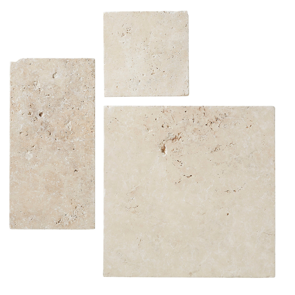 Travertijn Effect Real tumbled travertine Cream Matt Travertine effect Natural stone Wal
