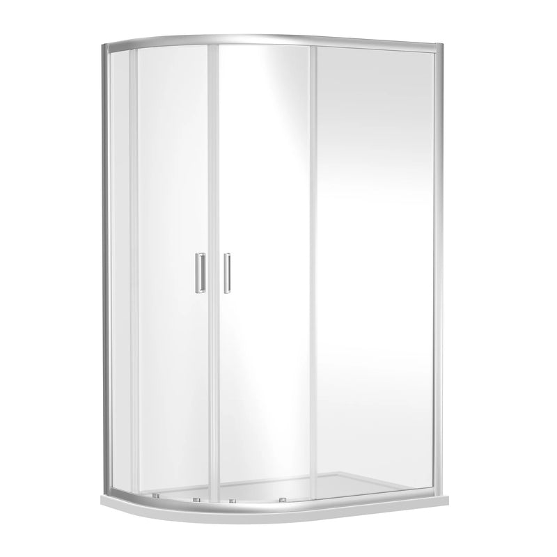 Ruwa Offset Quadrant 6mm Toughened Safety Glass Shower Enclosure - 1000mm x 800mm - Chrome