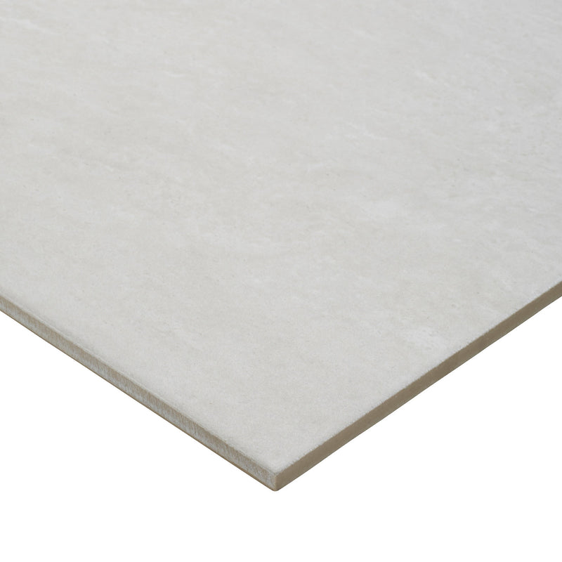 Soft travertin Ivory Matt Patterned Stone effect Porcelain Wall & floor Tile, Pack of 7, (L)600mm (W)300mm