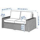 2-seat modular sofa, outdoor/indoor  161x82x88 cm