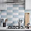 Trentie Blue Gloss Metro Ceramic Wall Tile, Pack of 40, (L)200mm (W)100mm