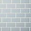 Trentie Blue Gloss Metro Ceramic Wall Tile, Pack of 40, (L)200mm (W)100mm