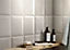 Trentie Taupe Gloss Metro Ceramic Wall Tile, Pack of 40, (L)200mm (W)100mm