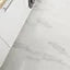 Ultimate White Gloss Marble effect Porcelain Floor Tile, Pack of 3, (L)595mm (W)595mm