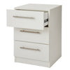 Vinova Matt white 3 Drawer Bedside table (H)585mm (W)400mm (D)401mm x 2