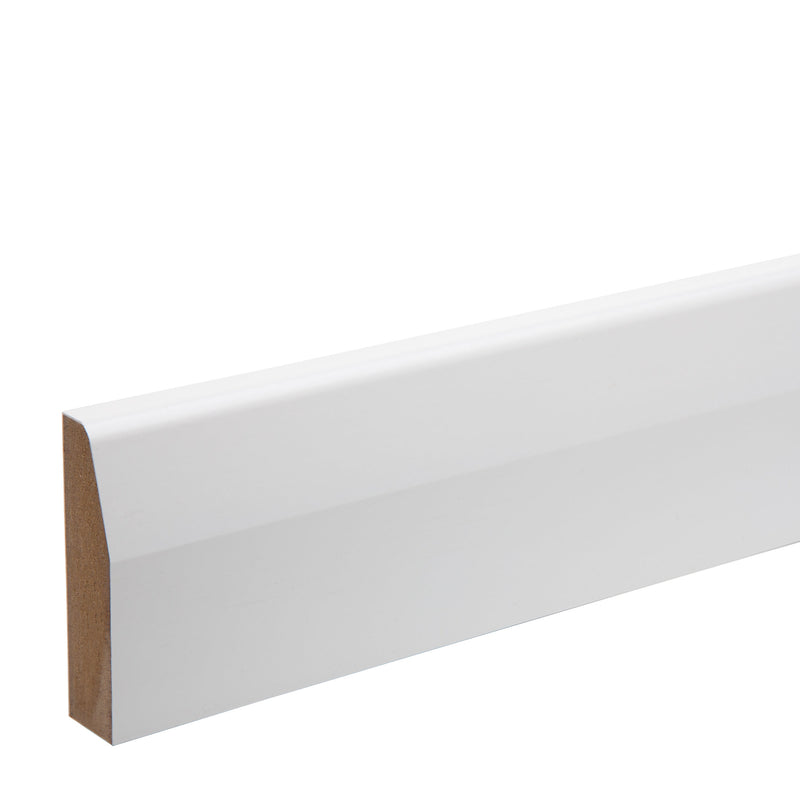 White MDF Chamfered Architrave (L)2.18m (W)69mm (T)18mm, Pack of 5